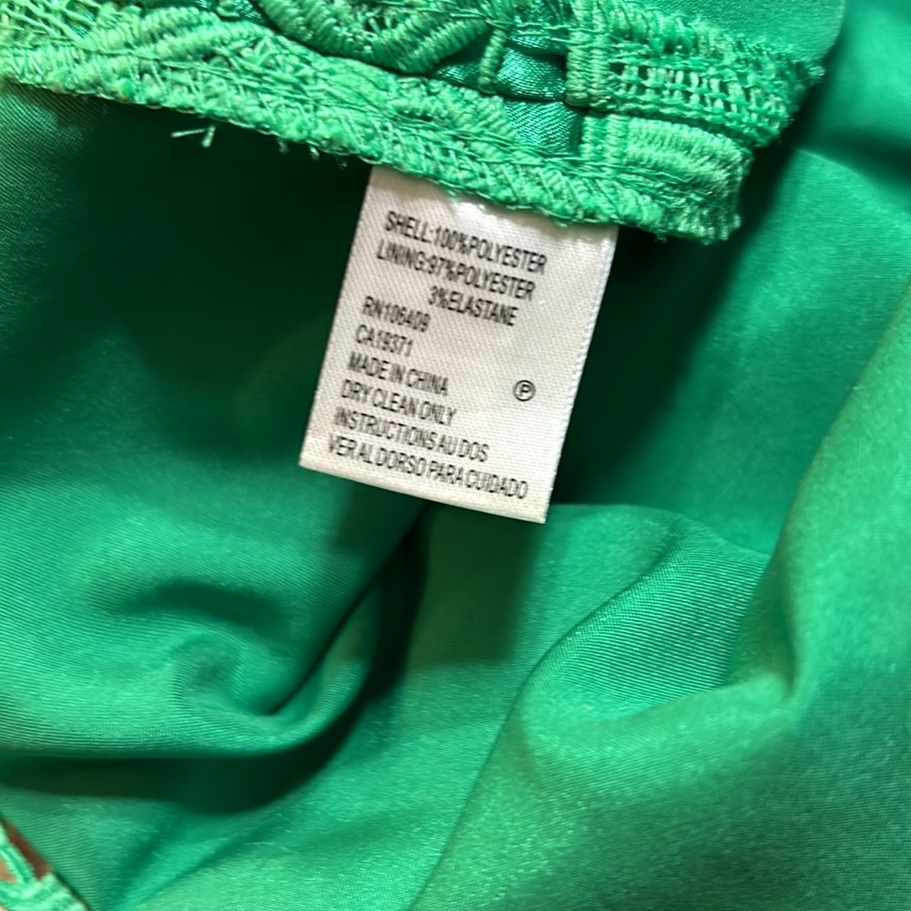 Green Tahari lace dress fully lined, zip back size 14 - Picture 7 of 7